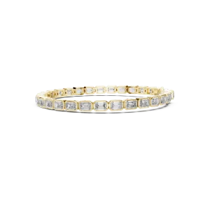 Architectural Emerald Cut Bezel-Set Eternity Tennis Bracelet - Image 3