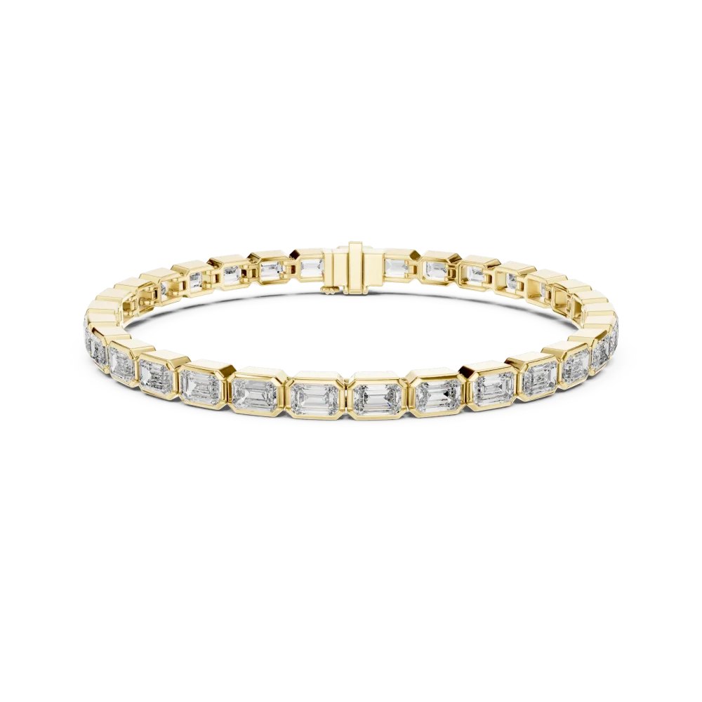 Architectural Emerald Cut Bezel-Set Eternity Tennis Bracelet - Image 2
