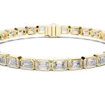 Architectural Emerald Cut Bezel-Set Tennis Bracelet