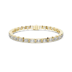 Architectural Emerald Cut Bezel-Set Eternity Tennis Bracelet - Image 2