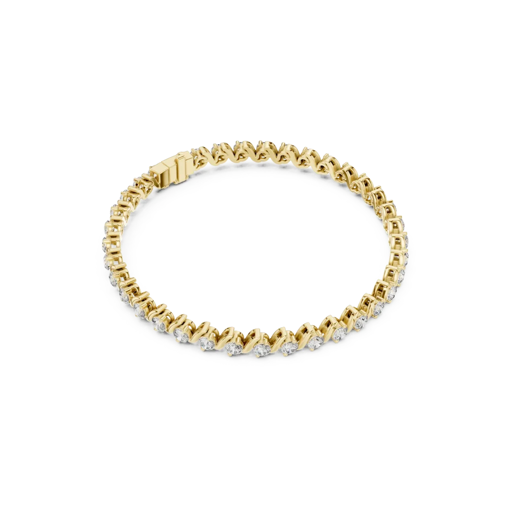 Discover the radiant allure of our fluid tennis bracelet, featuring brilliant DIAMEUR diamonds. Elevate your style with this sustainable luxury staple.