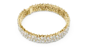 Ethereal Marquise and Pear Cluster Statement Tennis Bracelet