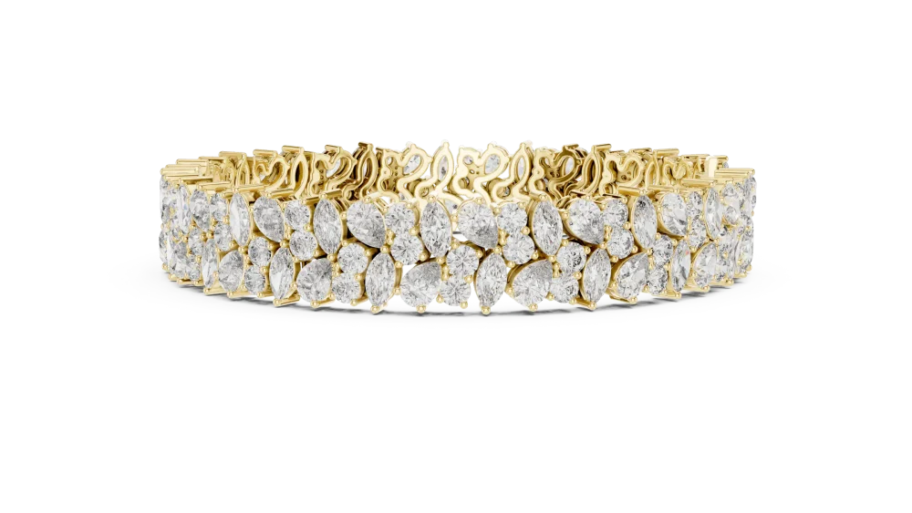 Ethereal Marquise and Pear Cluster Statement Tennis Bracelet - Image 3