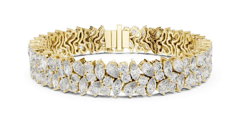 Ethereal Marquise and Pear Cluster Statement Tennis Bracelet - Image 2