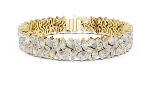Ethereal Marquise and Pear Cluster Statement Tennis Bracelet - Image 2