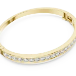 Luminary Round Brilliant Pavé-Set Channel Bangle