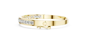 Luminary Round Brilliant Pavé-Set Channel Bangle - Image 3