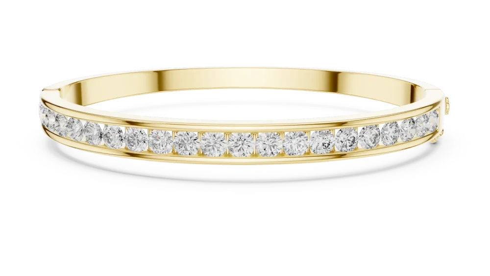 Luminary Round Brilliant Pavé-Set Channel Bangle - Image 2