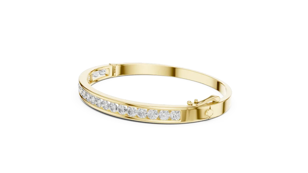 Luminary Round Brilliant Channel-Set Statement Bangle - Image 3