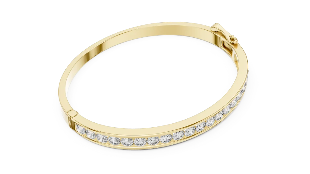 Luminary Round Brilliant Channel-Set Statement Bangle - Image 2