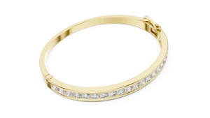 Luminary Round Brilliant Channel-Set Statement Bangle - Image 2
