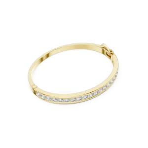 Infinite Round Brilliant Channel-Set Statement Bangle