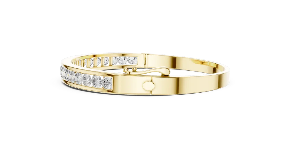 Luminary Round Brilliant Channel-Set Statement Bangle - Image 4