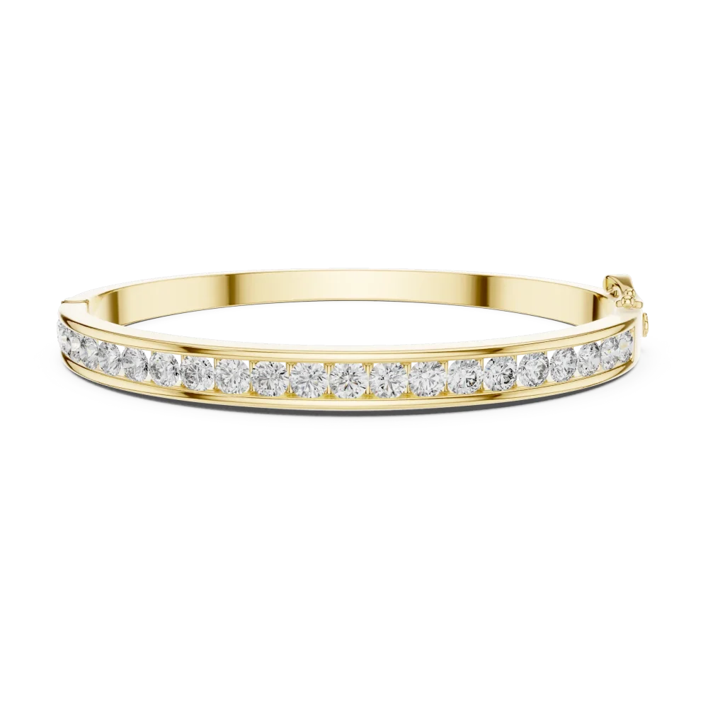 Infinite Round Brilliant Channel-Set Statement Bangle - Image 2