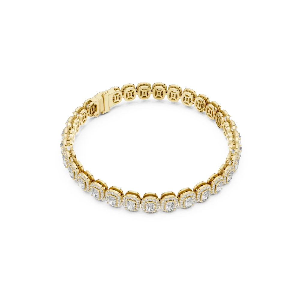 Adorn your wrist with the breathtaking radiance of this lab-grown diamond tennis bracelet. Experience unparalleled fire and modern luxury. Shop now.