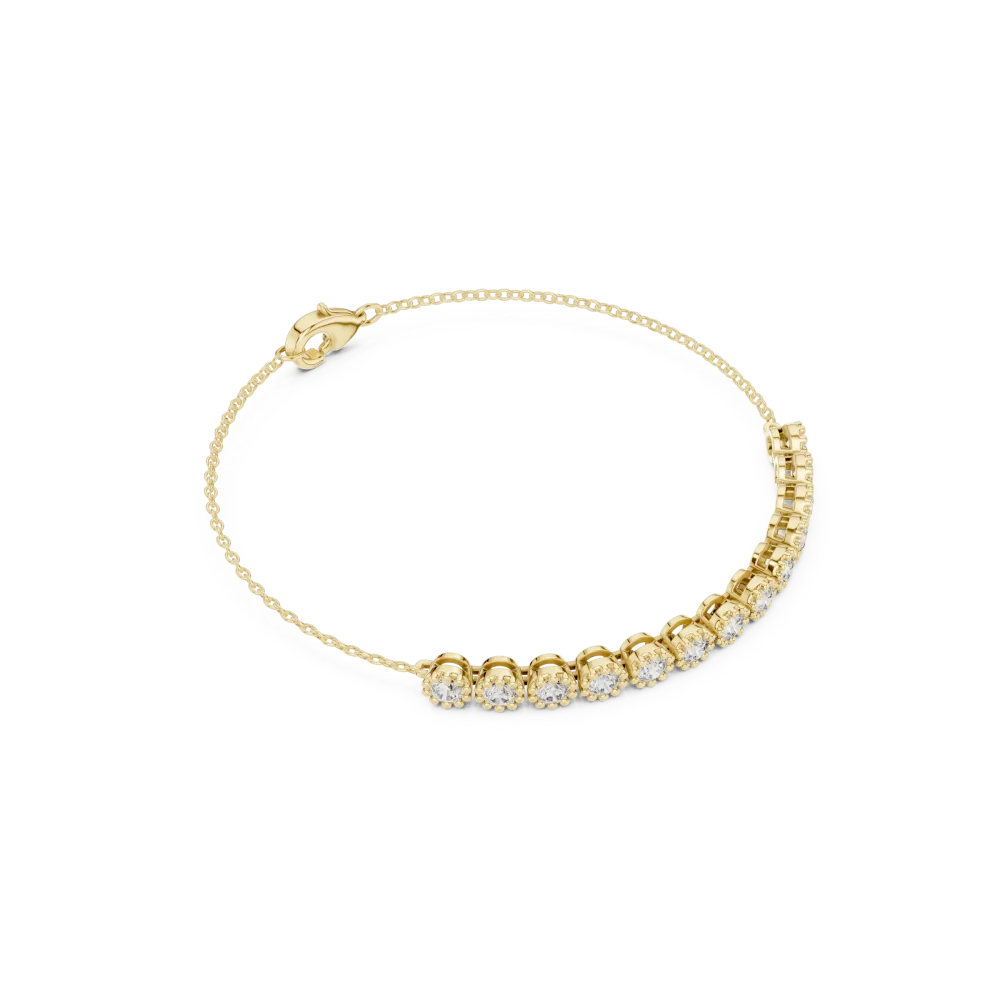 Discover the radiant brilliance of our round-cut tennis bracelet, featuring high-quality lab-grown DIAMEUR diamonds. Shop this modern classic today.