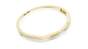 Luminary Round Pavé-Set Architectural Bangle