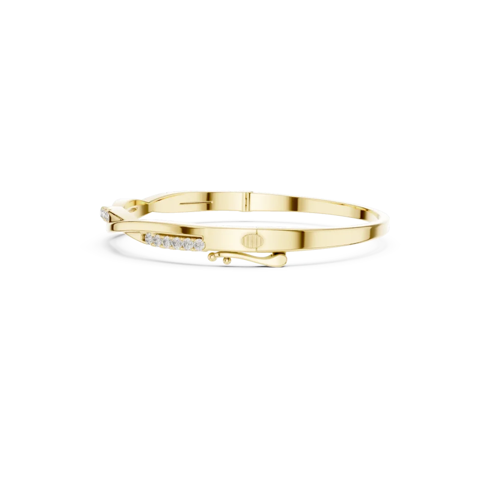 Infinite Fluid Pavé-Set Round Brilliant Diamond Bangle - Image 3