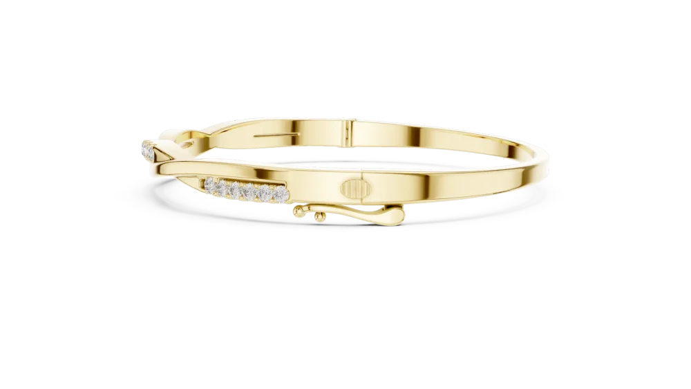 Luminary Round Pavé-Set Architectural Bangle - Image 3