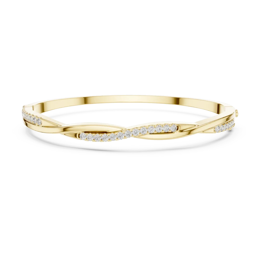 Infinite Fluid Pavé-Set Round Brilliant Diamond Bangle - Image 2
