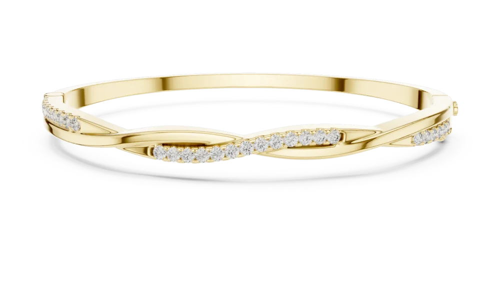 Luminary Round Pavé-Set Architectural Bangle - Image 2