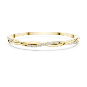 Infinite Fluid Pavé-Set Round Brilliant Diamond Bangle - Image 2