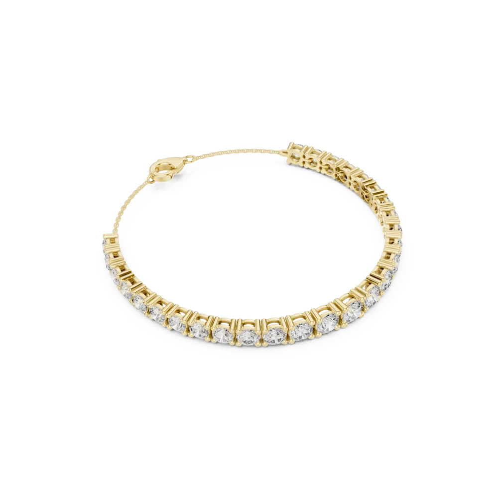 Experience the timeless brilliance of this round cut tennis bracelet, featuring high-quality DIAMEUR diamonds. Elevate your luxury style today.