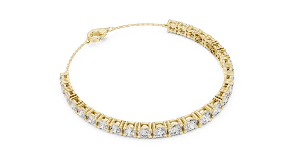 Adorn your wrist with the radiant brilliance of our handcrafted tennis bracelet, featuring premium DIAMEUR diamonds. Shop this modern luxury today.