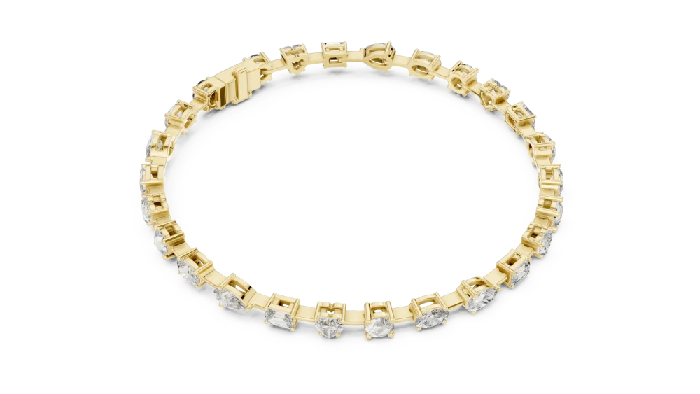Celebrate elegance with this multi-shape tennis bracelet featuring brilliant DIAMEUR diamonds. A modern classic of sustainable luxury. Shop the collection.