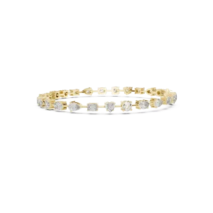 Symmetry Multi-Shape Mixed Cut Statement Tennis Bracelet - Image 3