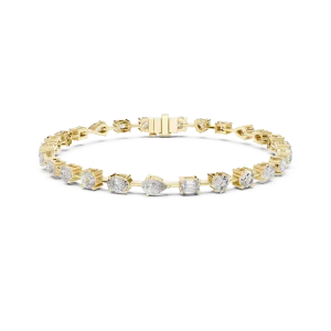 Symmetry Multi-Shape Mixed Cut Statement Tennis Bracelet - Image 2