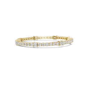 Symmetry Princess and Round Brilliant Geometric Tennis Bracelet - Image 3