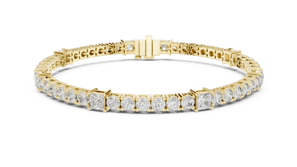 Luminary Princess and Round Brilliant Cut Tennis Bracelet - Image 2