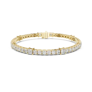 Symmetry Princess and Round Brilliant Geometric Tennis Bracelet - Image 2