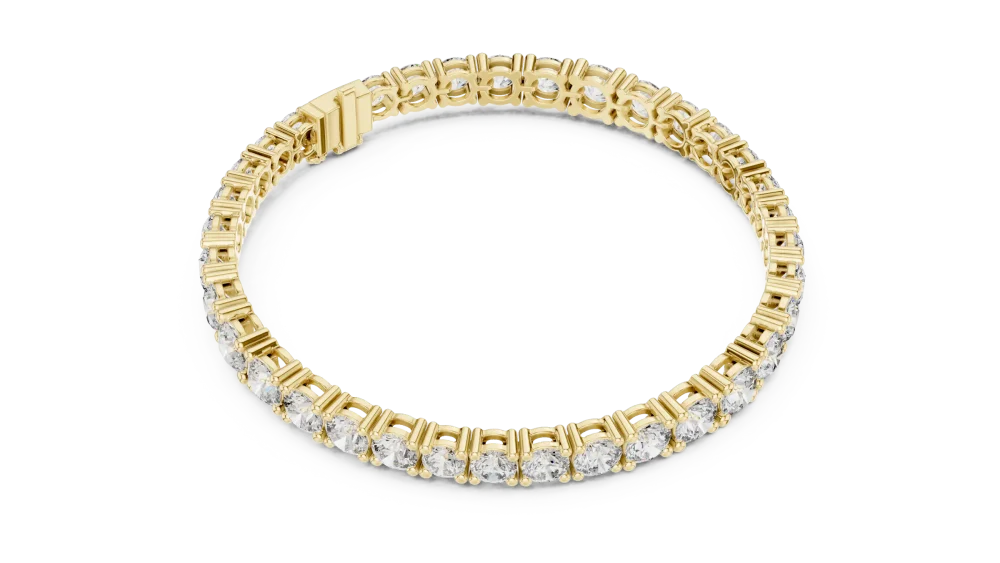Elevate your style with this radiant round brilliant-cut tennis bracelet, featuring stunning DIAMEUR diamonds. Discover sustainable luxury today.