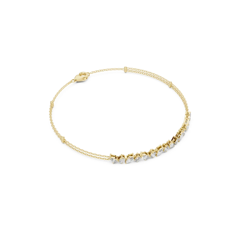 Discover the radiant brilliance of our multi-shape DIAMEUR lab-grown diamond bracelet. A modern statement of elegance and light. Shop this luxury today.