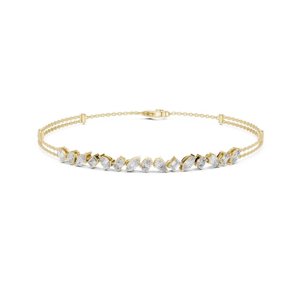Ethereal Multi-Shape Pear and Marquise Statement Bracelet - Image 2