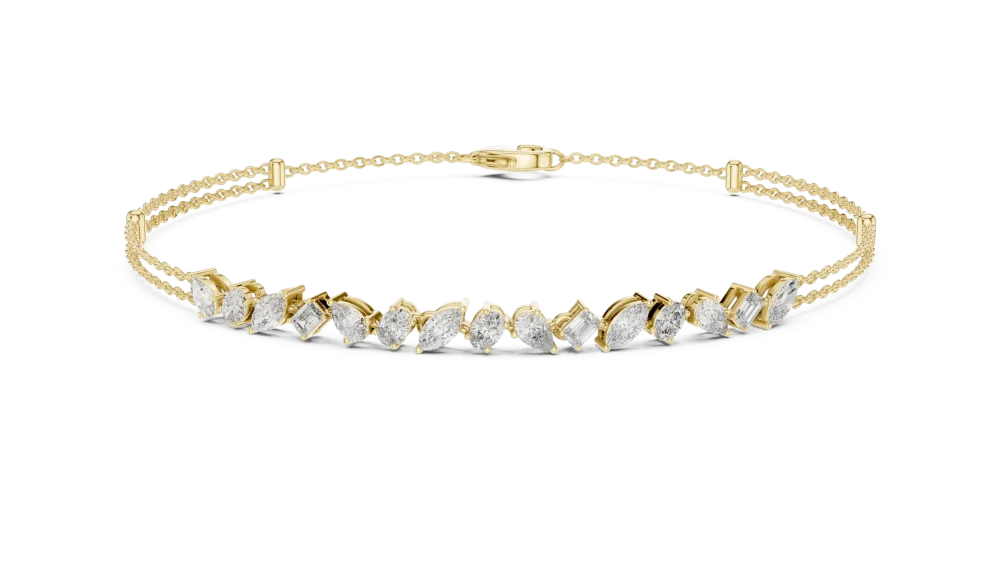 Ethereal Mixed-Cut Multi-Shape Statement Tennis Bracelet - Image 2