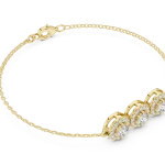 Luminary Round Brilliant Triple Halo Chain Bracelet
