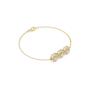Luminary Round Brilliant Triple Halo Statement Bracelet