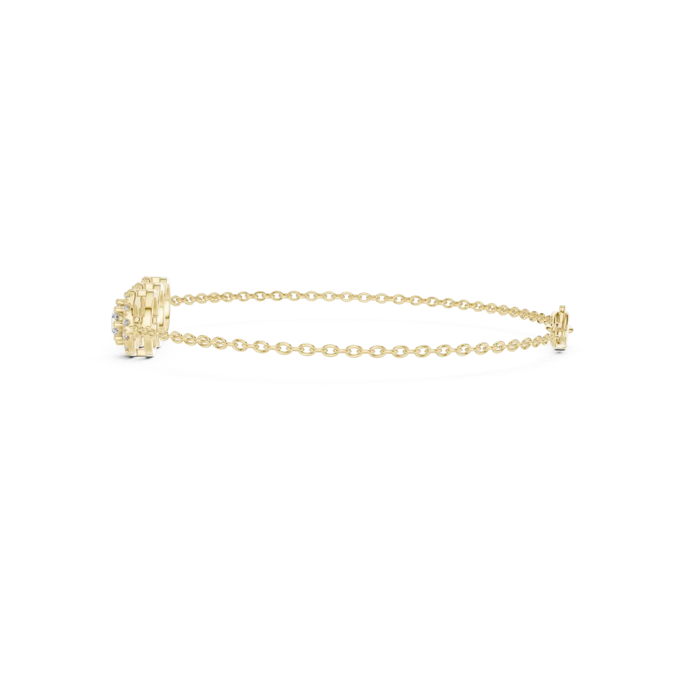 Luminary Round Brilliant Triple Halo Statement Bracelet - Image 3