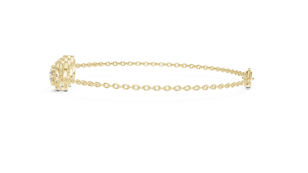 Luminary Round Brilliant Triple Halo Chain Bracelet - Image 3