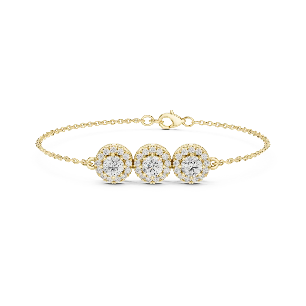 Luminary Round Brilliant Triple Halo Statement Bracelet - Image 2