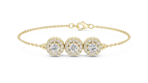 Luminary Round Brilliant Triple Halo Chain Bracelet - Image 2