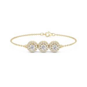 Luminary Round Brilliant Triple Halo Statement Bracelet - Image 2