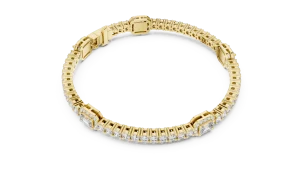 Luminary Emerald and Round Cut Geometric Tennis Bracelet