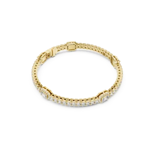 Luminary Emerald and Round Brilliant Cut Tennis Bracelet
