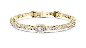 Luminary Emerald and Round Cut Geometric Tennis Bracelet - Image 2