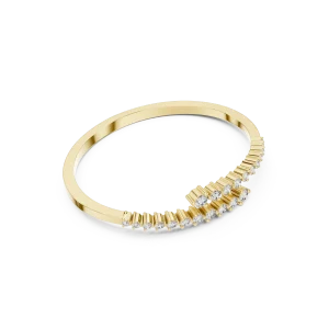 Fluid Silhouette Round Brilliant Pavé-Set Statement Bracelet
