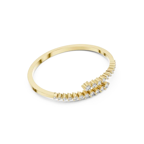 Fluid Silhouette Round Brilliant Pavé-Set Statement Bracelet
